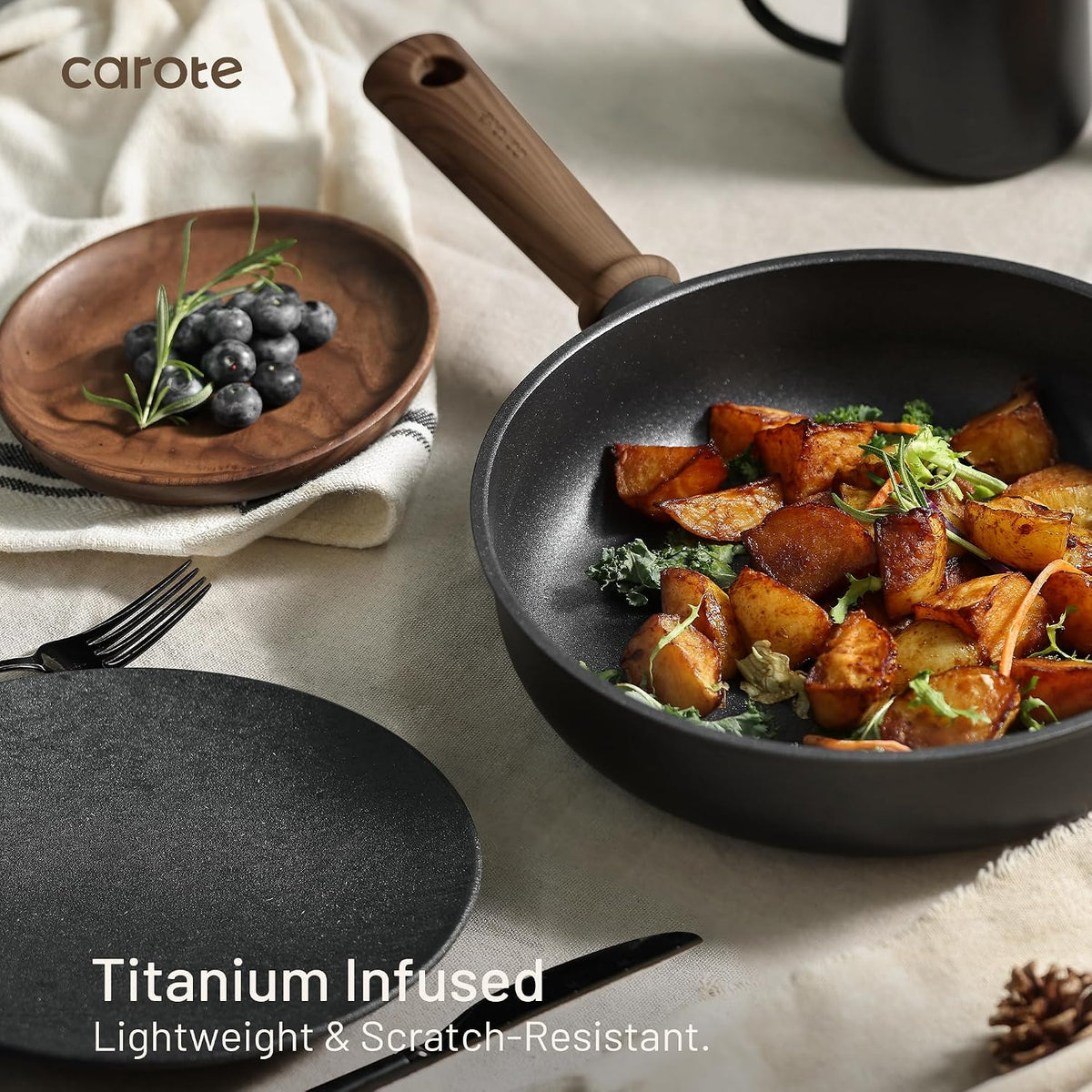 CAROTE 44pcs Pots and Pans, Nonstick Cookware Set with Bakeware