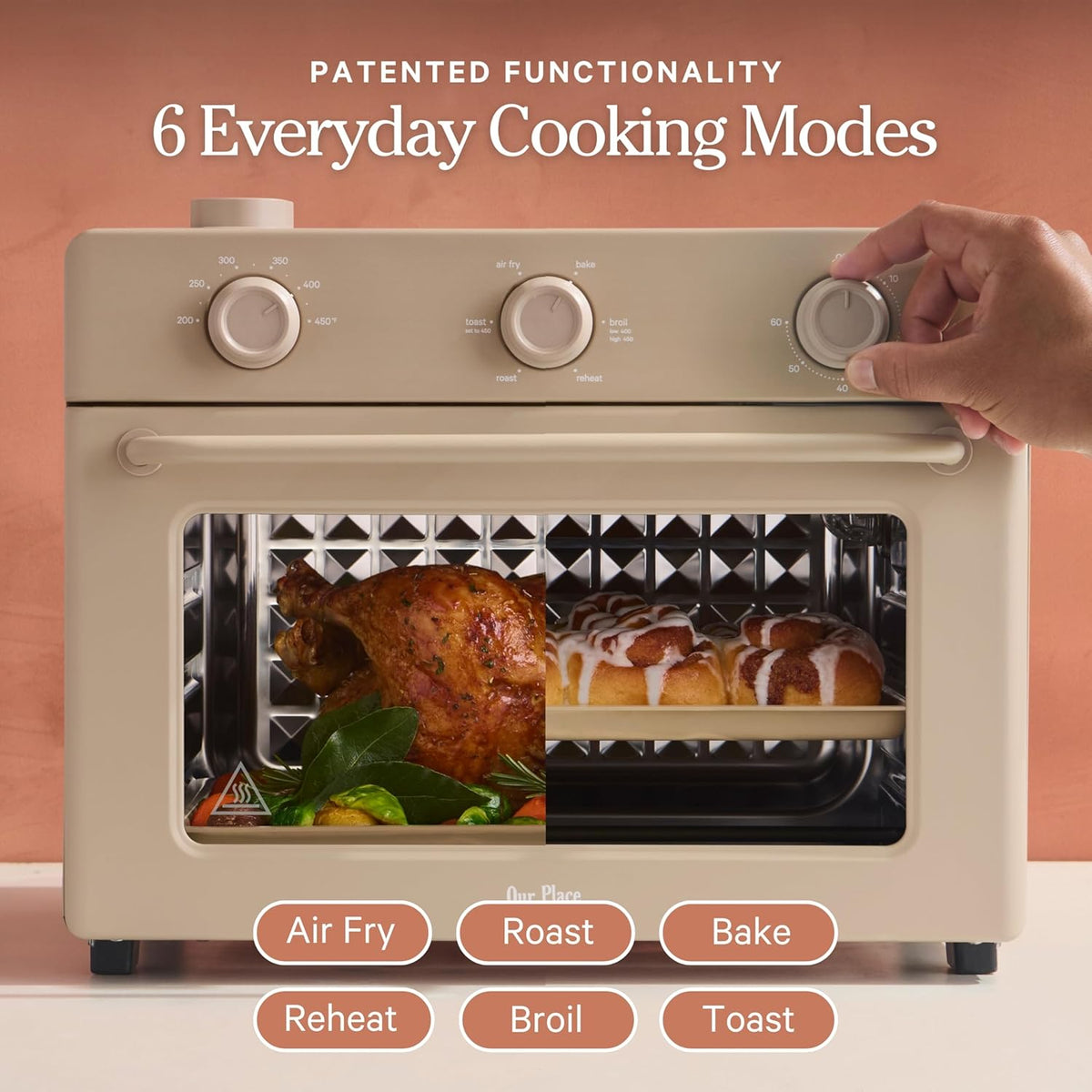 Our Place Large Wonder Oven, 6-in-1 Air Fryer & Toaster Oven, 3-Rack, 32 Qt