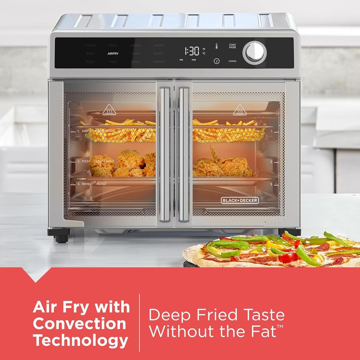 BLACK+DECKER 12-in-1 Crisp 'N Bake Air Fryer Toaster Oven