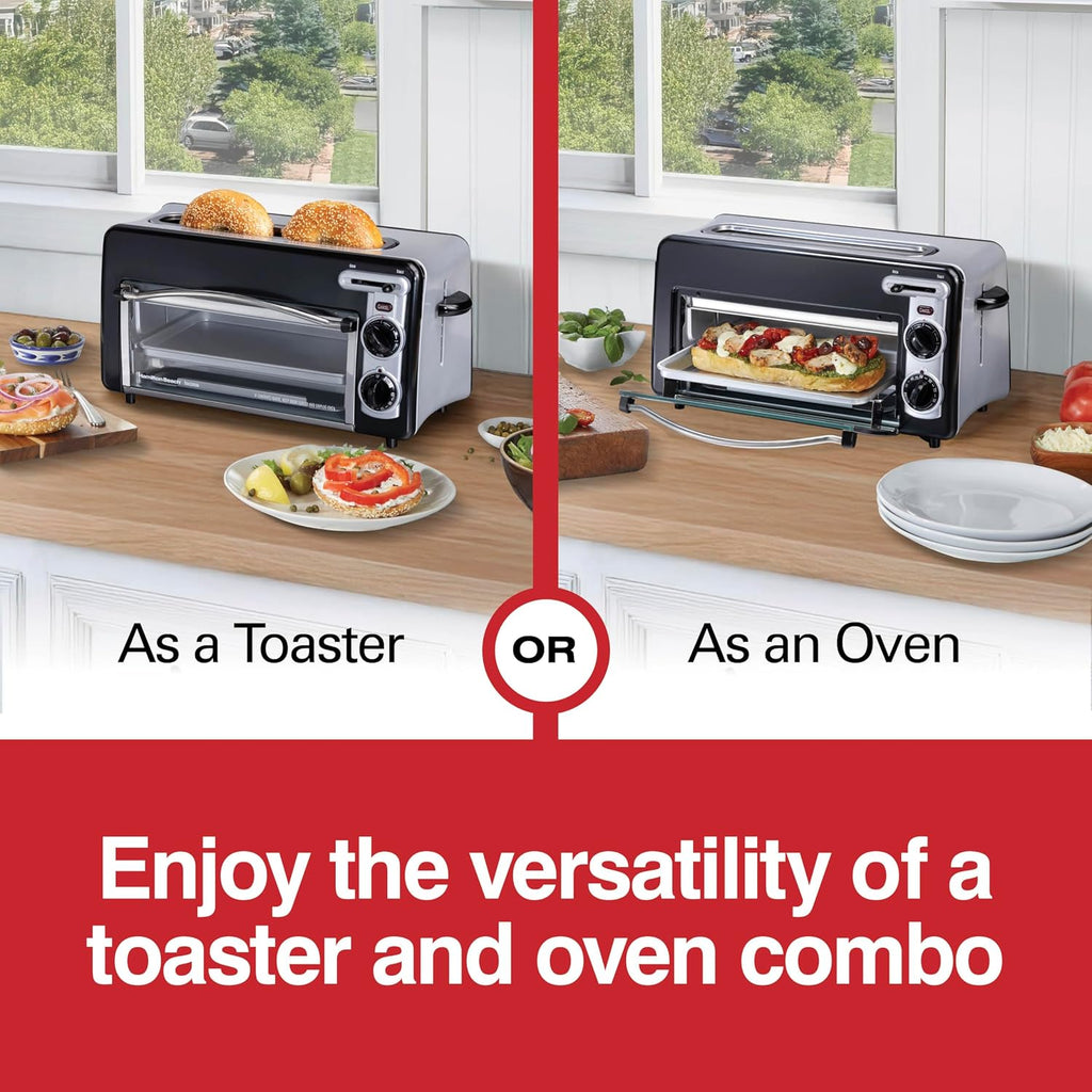 Hamilton Beach 2-in-1 Countertop Toaster Oven & Long Slot 2 Slice Toaster