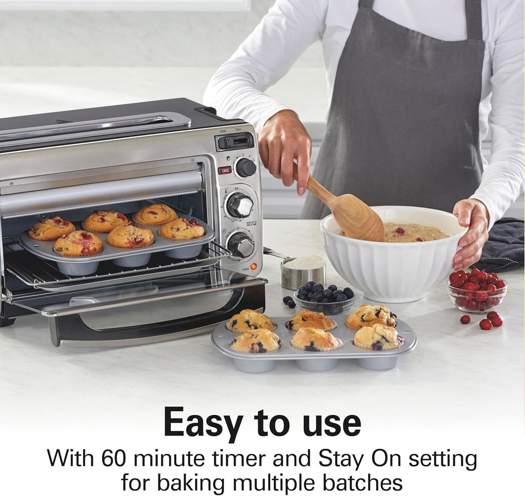 Hamilton Beach 2-in-1 Countertop Toaster Oven and Long Slot 2 Slice Toaster