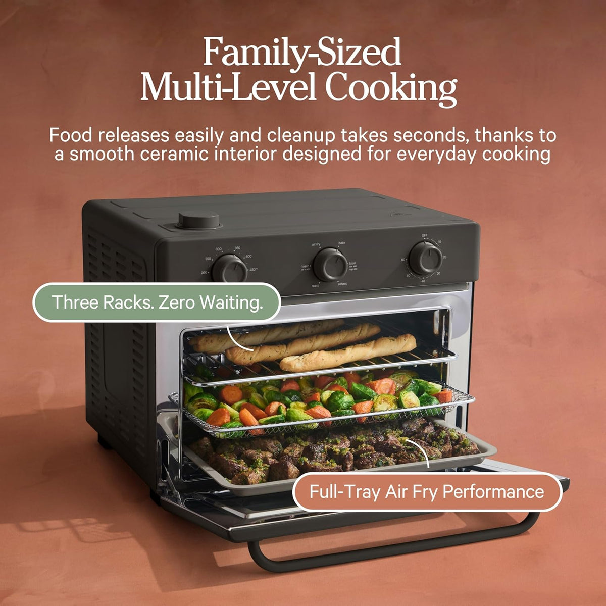 Our Place Large Wonder Oven, 6-in-1 Air Fryer & Toaster Oven, 3-Rack, 32 Qt