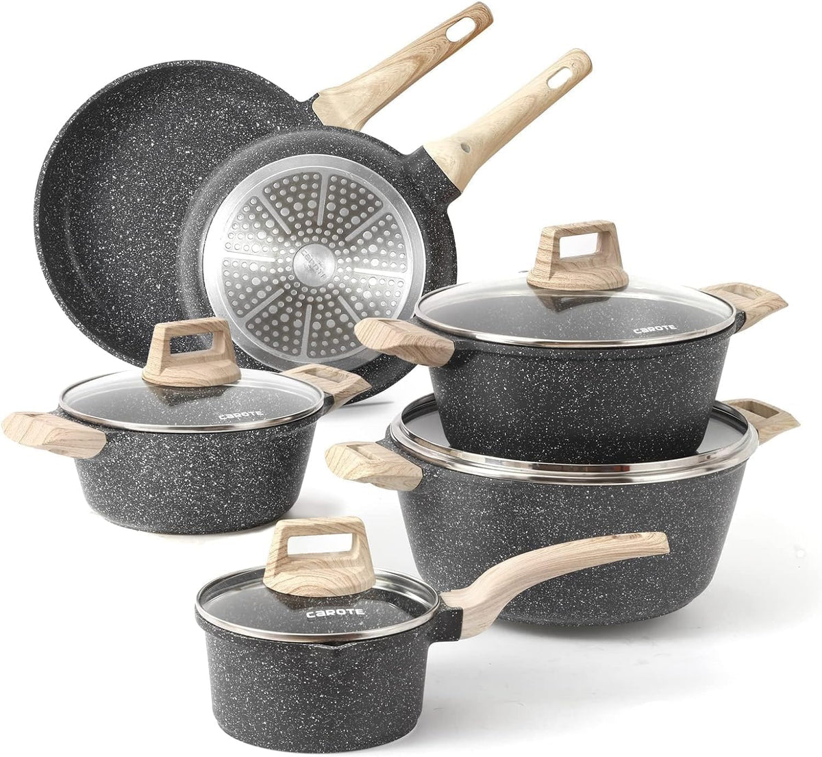 CAROTE 44pcs Pots and Pans, Nonstick Cookware Sets with Bakeware