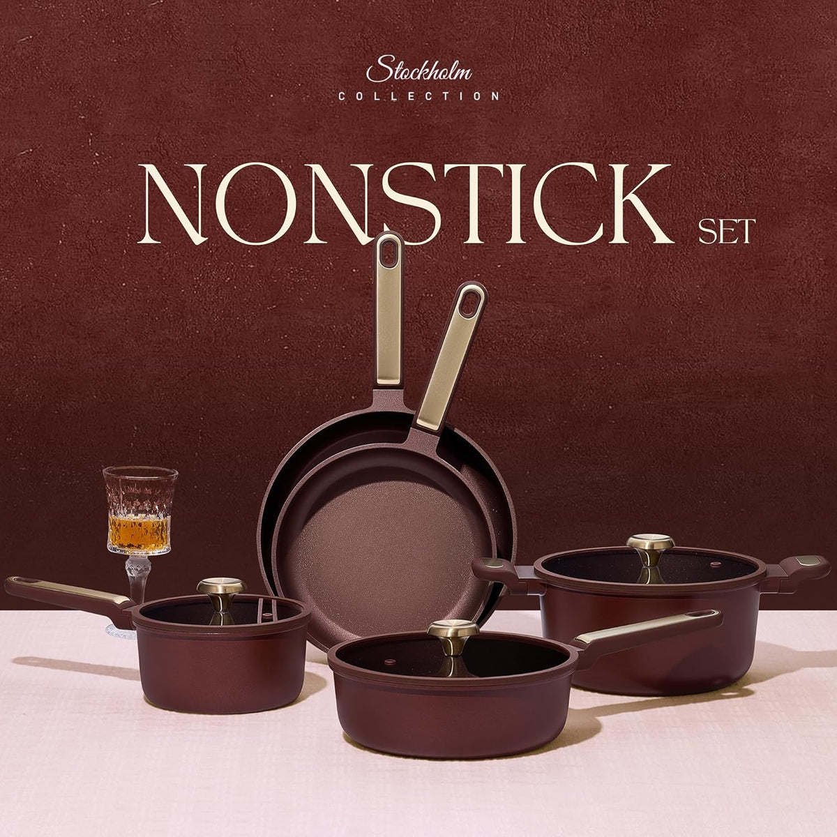 CAROTE Cookware Sets, Pots and Pans Set Non Stick, 16pcs