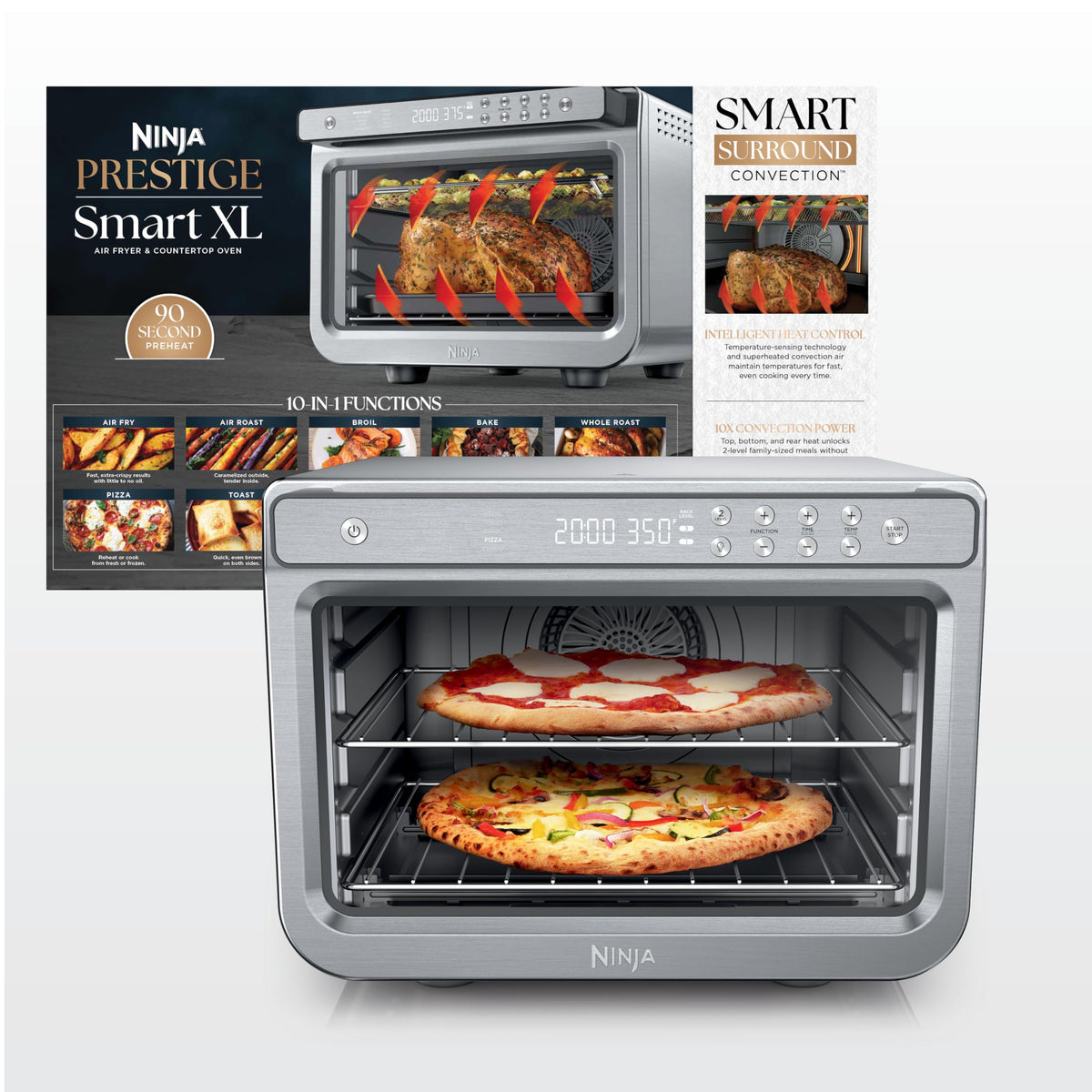 Ninja Prestige Smart XL Countertop Oven, 10-in-1, Stainless Steel, DT501