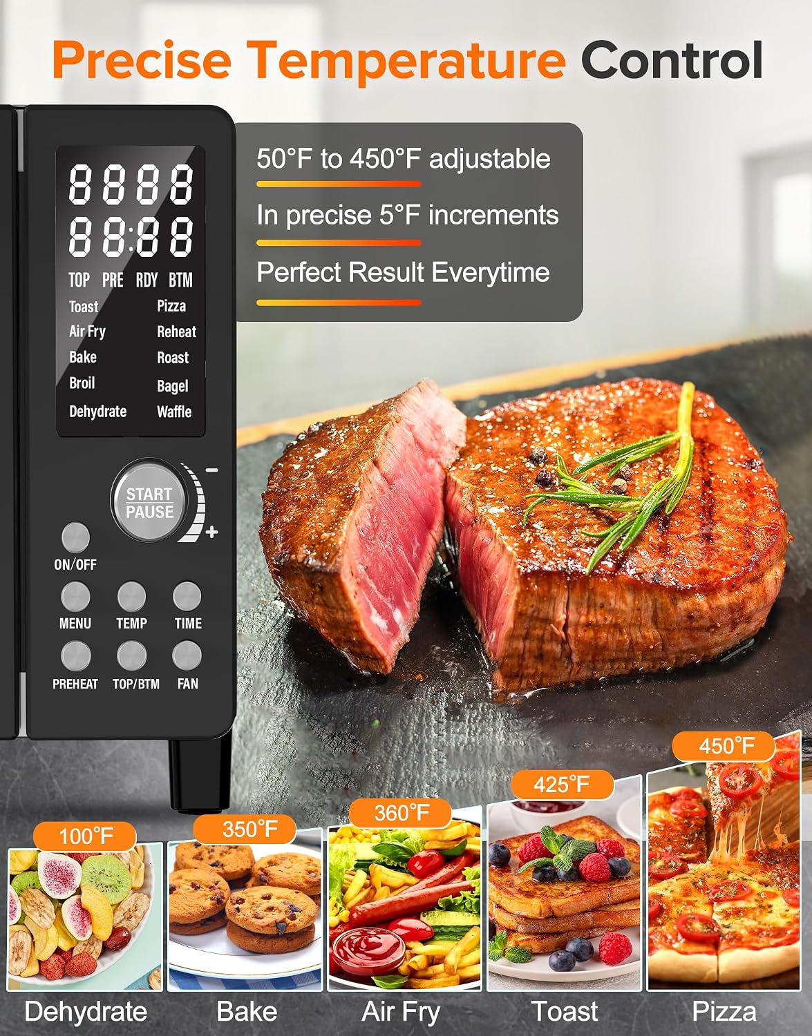 Nuwave Bravo Pro Smart Air Fryer Toaster Oven Countertop Combo