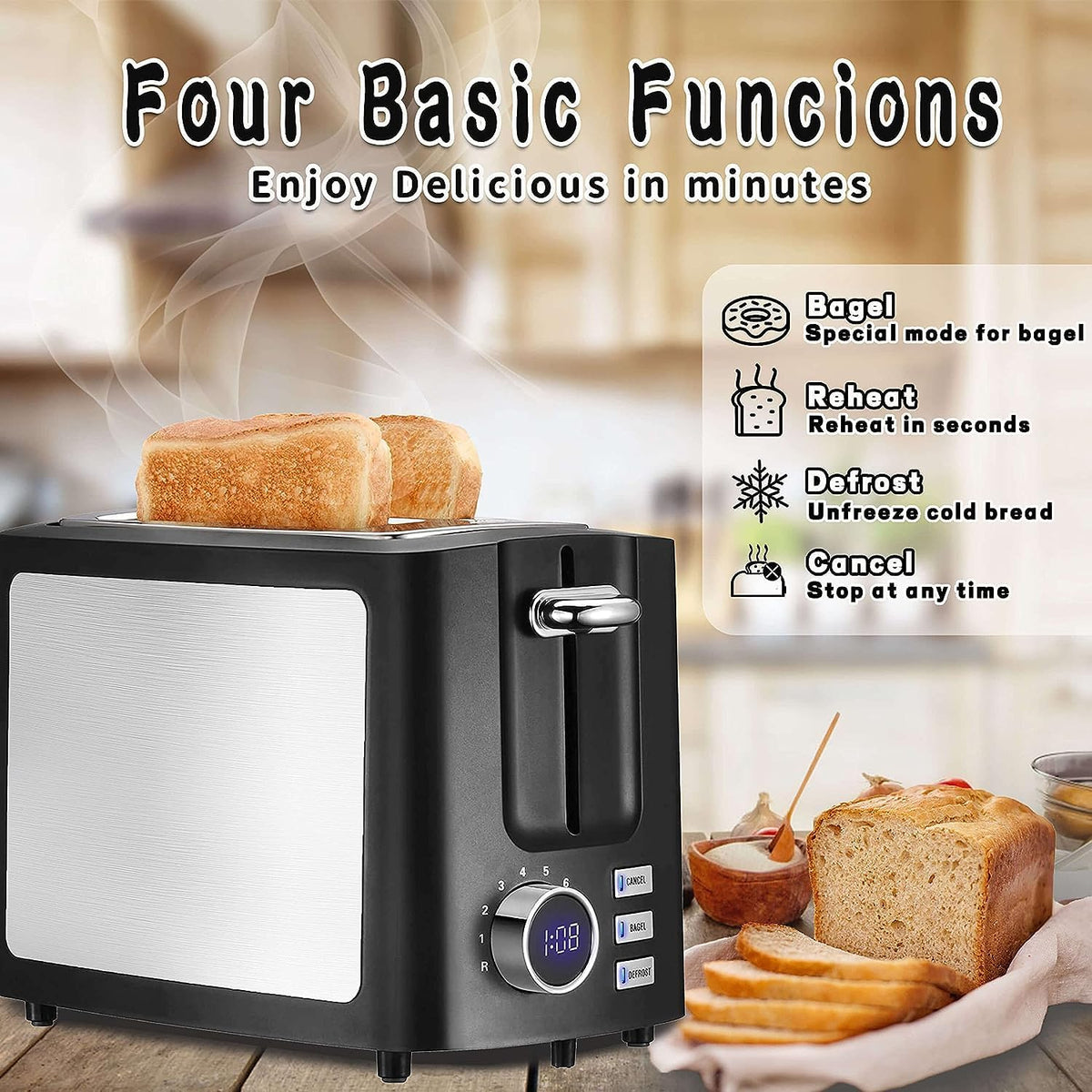 Toaster 2 Slice Wide Slot Toaster Best Rated Prime Display Smart Toasters