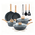 Ceramic Cookware Sets 15PCS Pots and Pans Set Non Stick (white15)