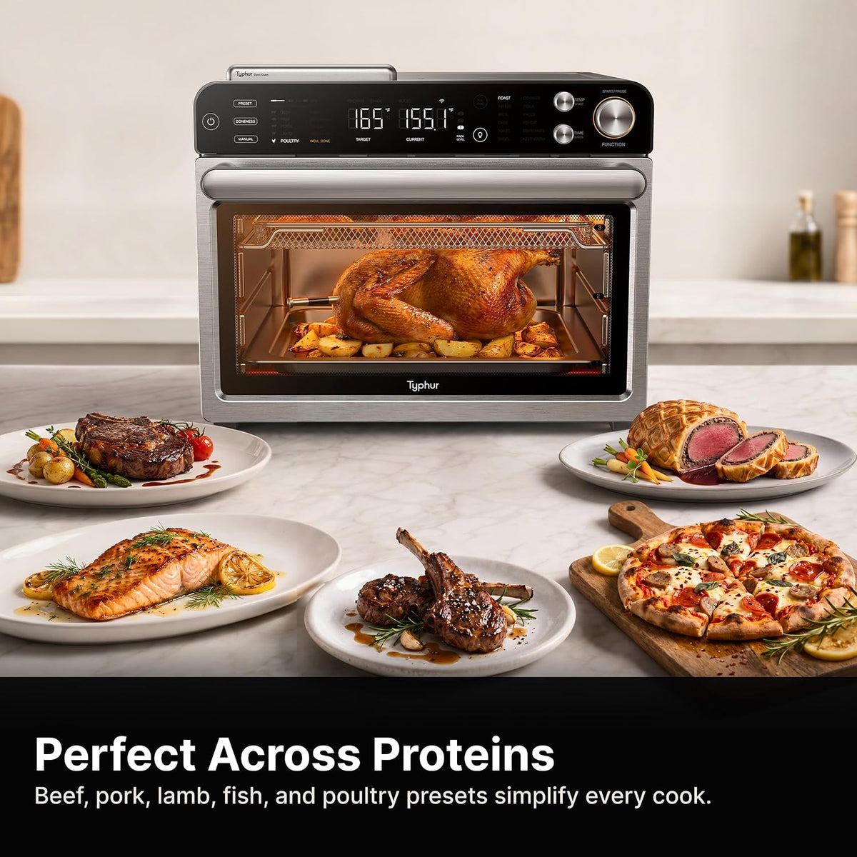 Typhur Sync Air Fryer Oven with Wireless Meat Thermometer Probe, AI Recipes