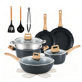 Anymark 16PCS Pots and Pans Set Non Stick Cookware (white, 16pieces)