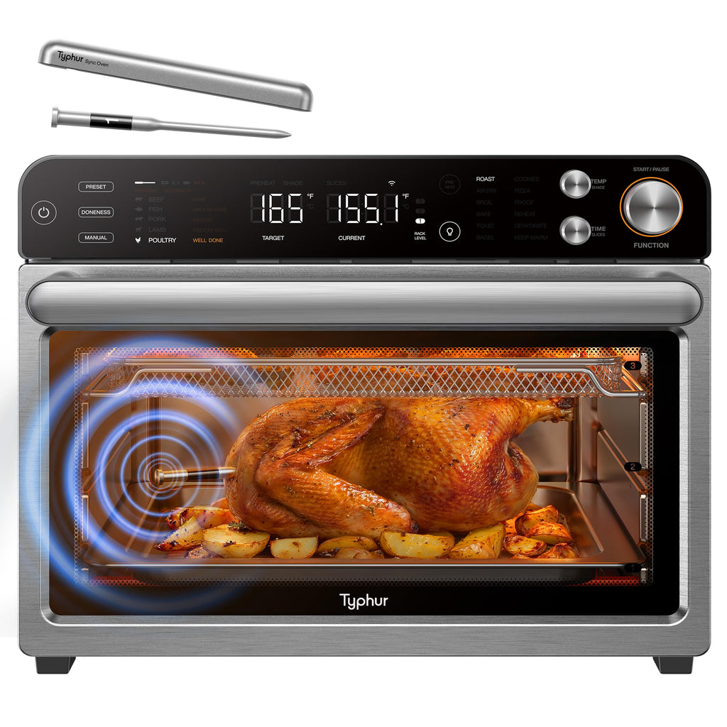 Typhur Sync Air Fryer Oven with Wireless Meat Thermometer Probe, AI Recipes