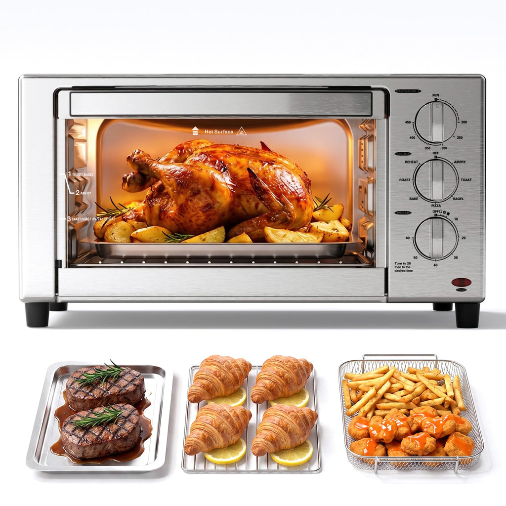 Electactic 12-in-1 Air Fryer Toaster Oven Combo, 22L Countertop Oven