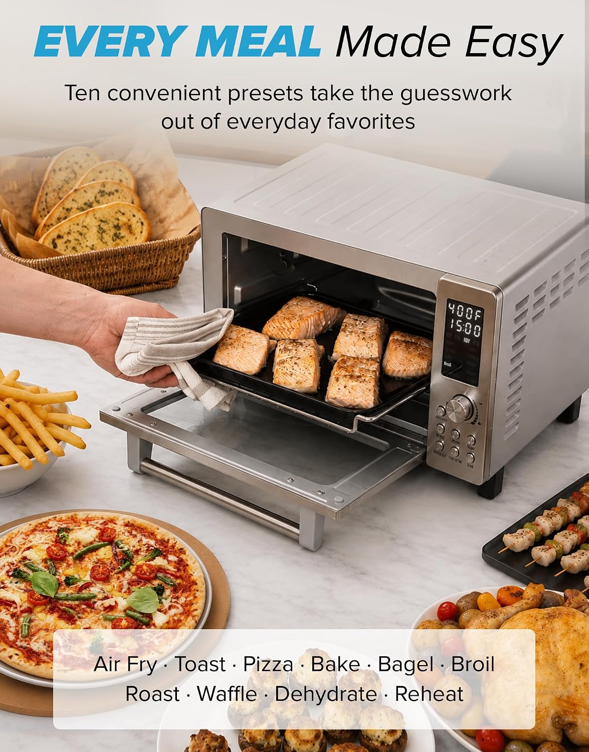 Nuwave Bravo Air Fryer Toaster Countertop Convection Oven Combo