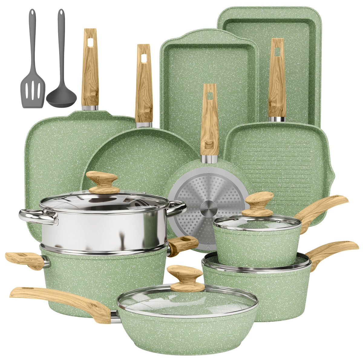 DishDelight Pots and Pans Set Non Stick, Induction Kitchen Cookware Sets