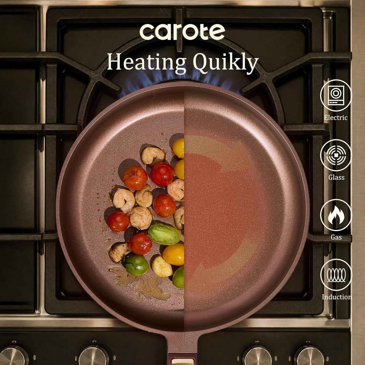 CAROTE 31pcs Nonstick Cookware Sets, Pots and Pans Set with Wok